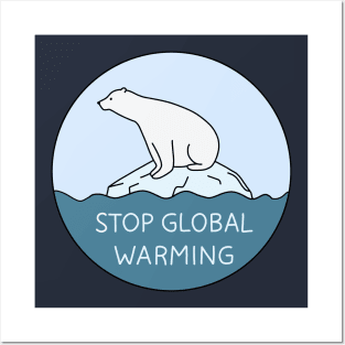 Global Warming - Polar bear Posters and Art